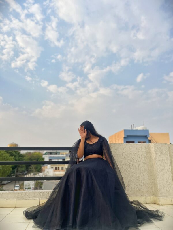 Moonless dark lehenga - Image 7