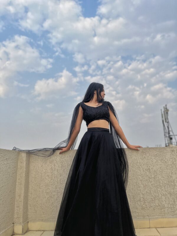 Moonless dark lehenga - Image 4