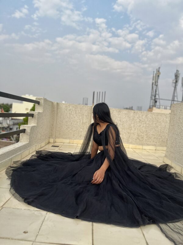 Moonless dark lehenga - Image 8