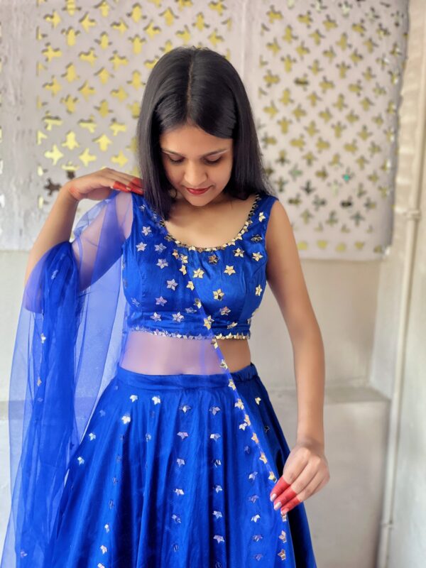 Deep sea blue lehenga - Image 3