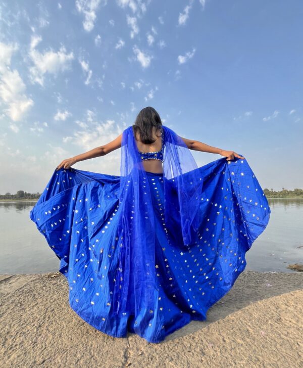 Deep sea blue lehenga - Image 5