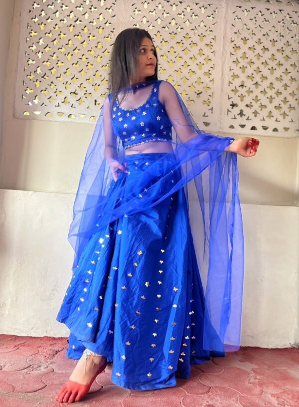 Deep sea blue lehenga - Image 6