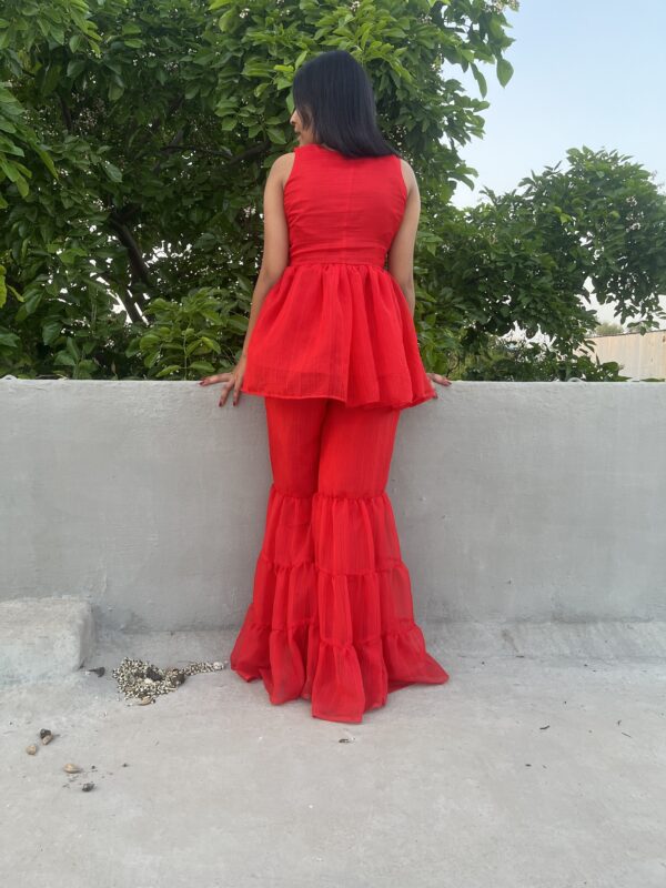 Red sharara kurti - Image 6