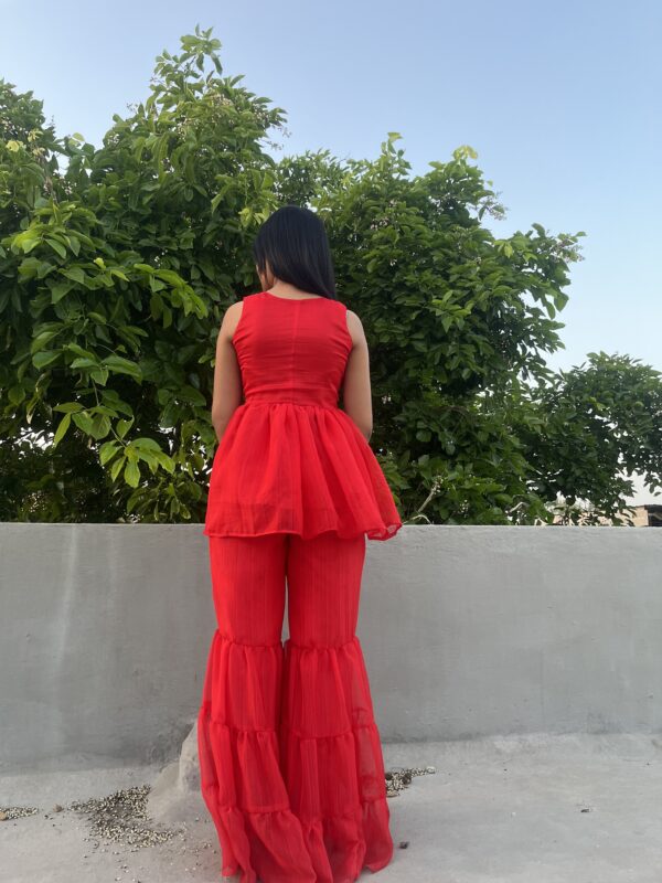Red sharara kurti - Image 8