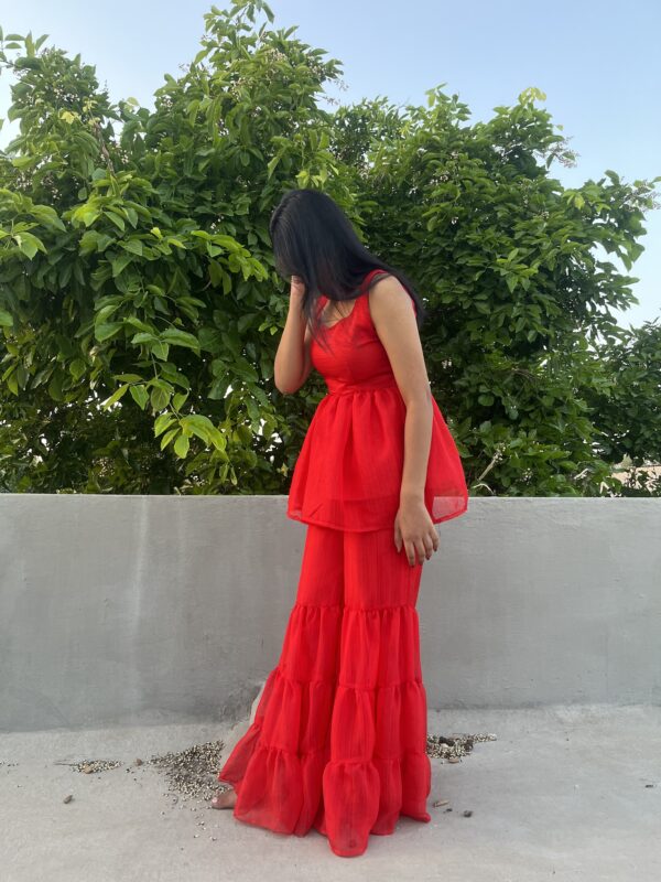 Red sharara kurti - Image 5