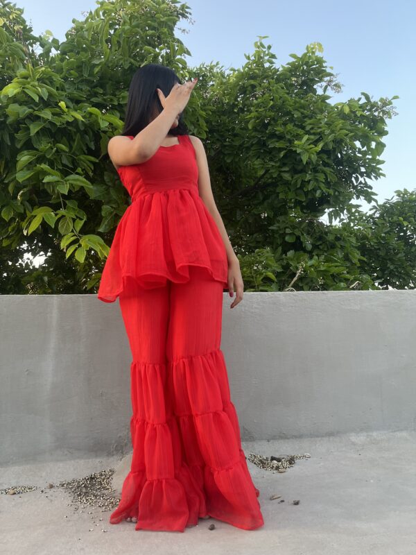 Red sharara kurti - Image 4