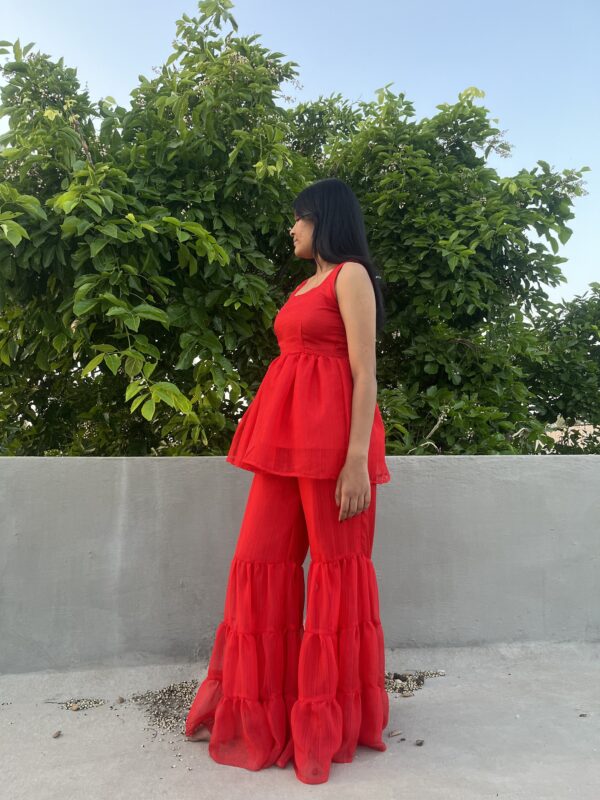 Red sharara kurti - Image 7